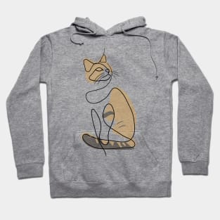 Tri-color Cat - Simple Minimalist Line Art Design Hoodie